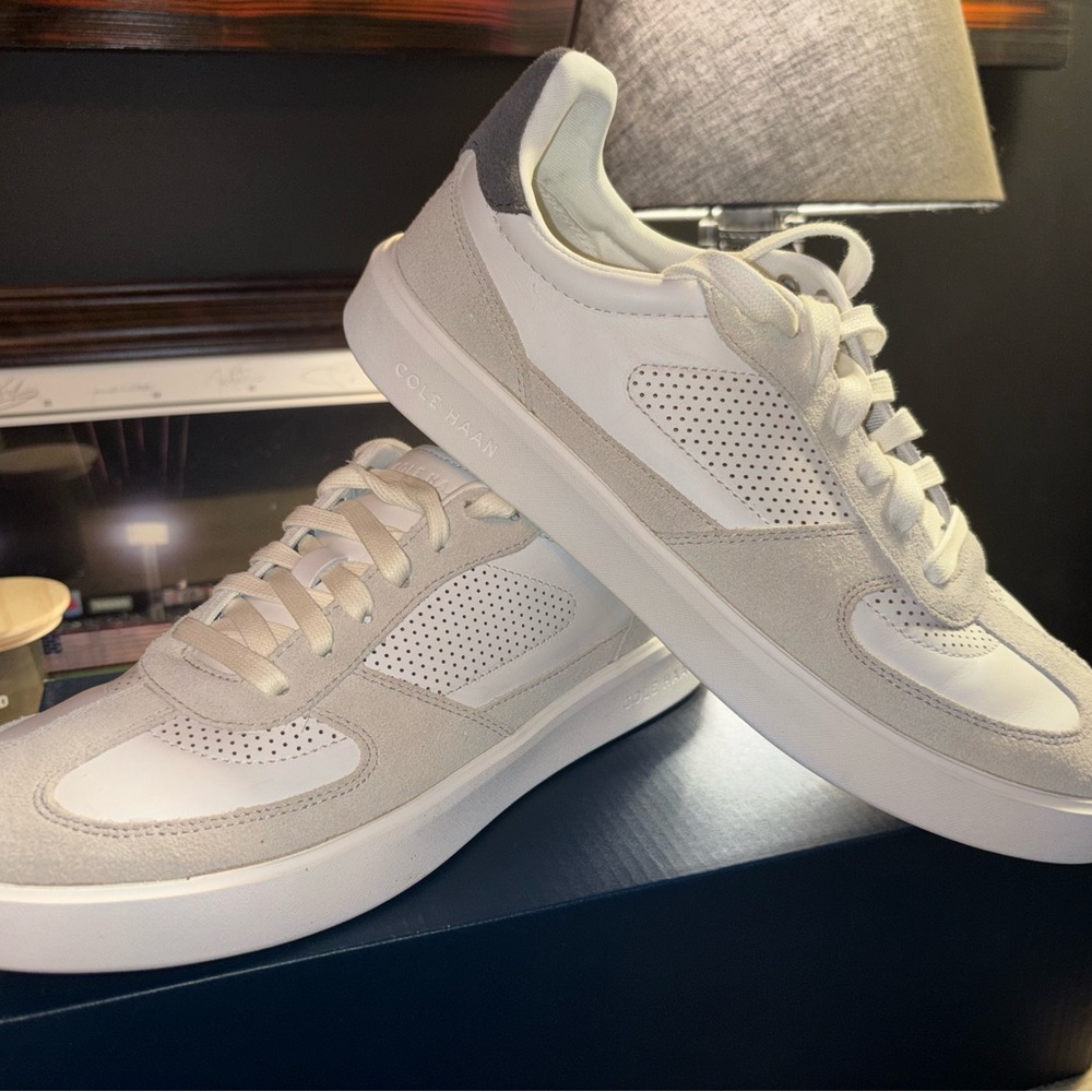 Cole Haan Men's White and Light Gray Sneakers